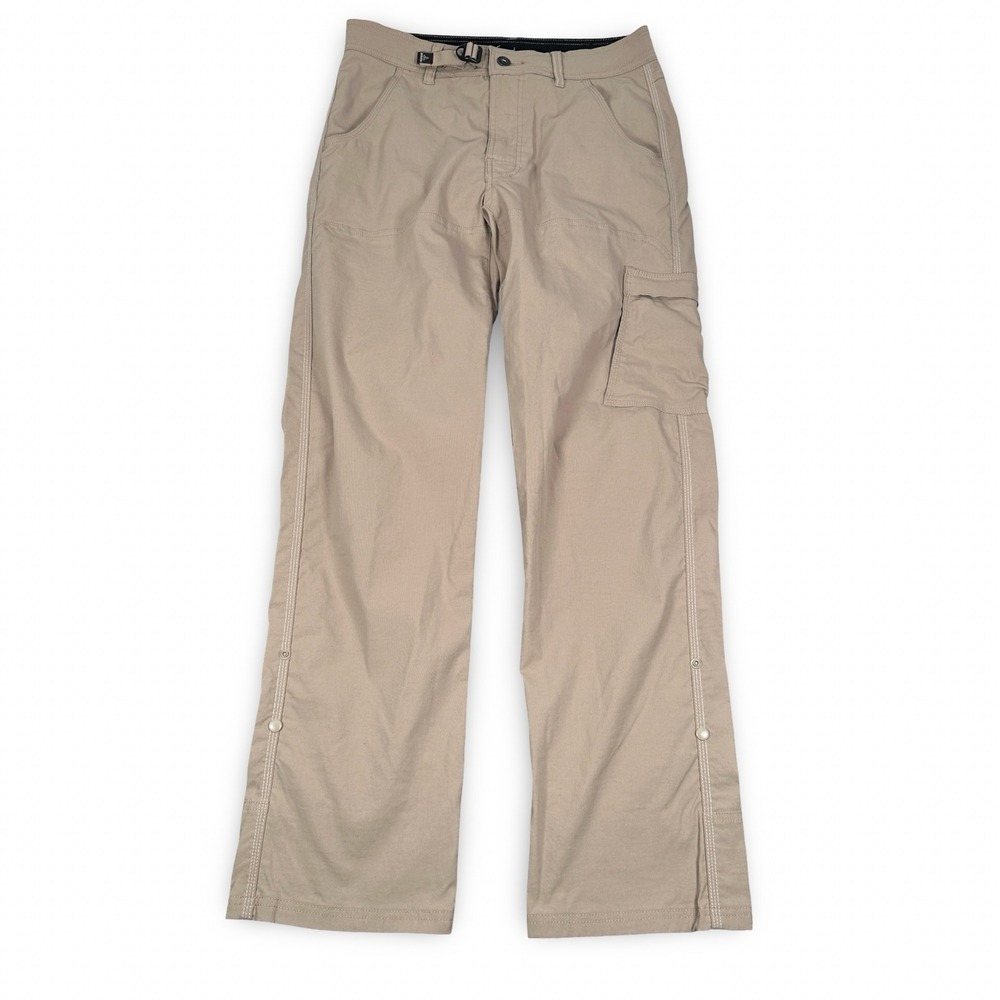 Prana Zion Mens Khaki Tan Stretch Hiking Pants‎ Integrated Belt Size S x 32L